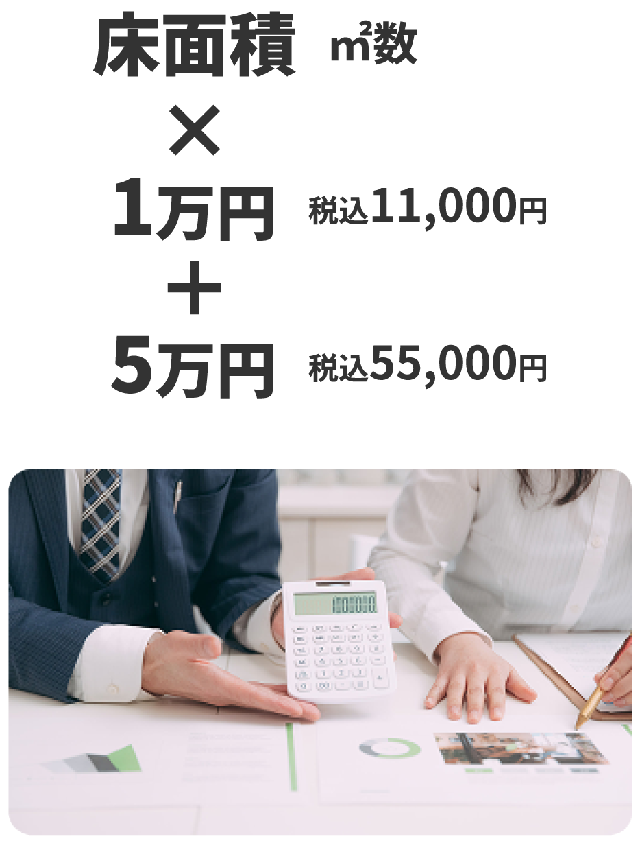 床面積×1万円+5万円